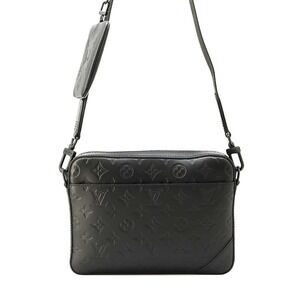Louis Vuitton Monogram Shadow Black Duo Messenger Shoulder Bag Black